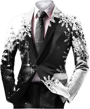 Men's Ugly Christmas Suit Jacket Plus Size Funny Xmas Party Blazer Sport Coats