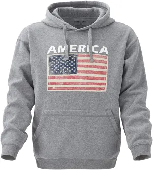 Men's USA Flag Patriotic Hoodie Ultra Soft Heavyweight Sweatshirt