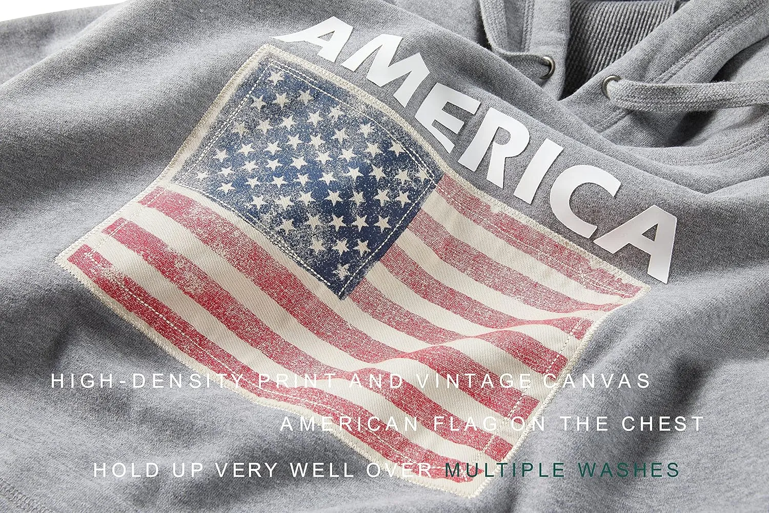 Men's USA Flag Patriotic Hoodie Ultra Soft Heavyweight Sweatshirt