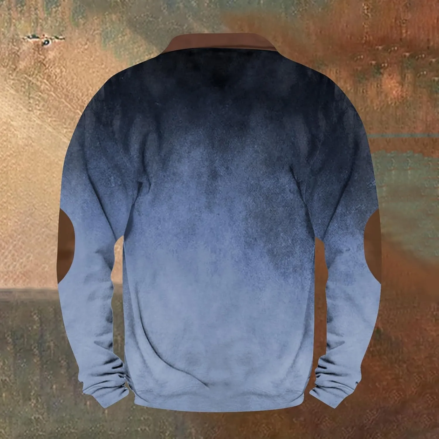 Mens Vintage Half Zip Pullover Sweatshirt For Fashion Long Sleeve V-Neck Causal Outdoor Graphic Print Sweater Tops