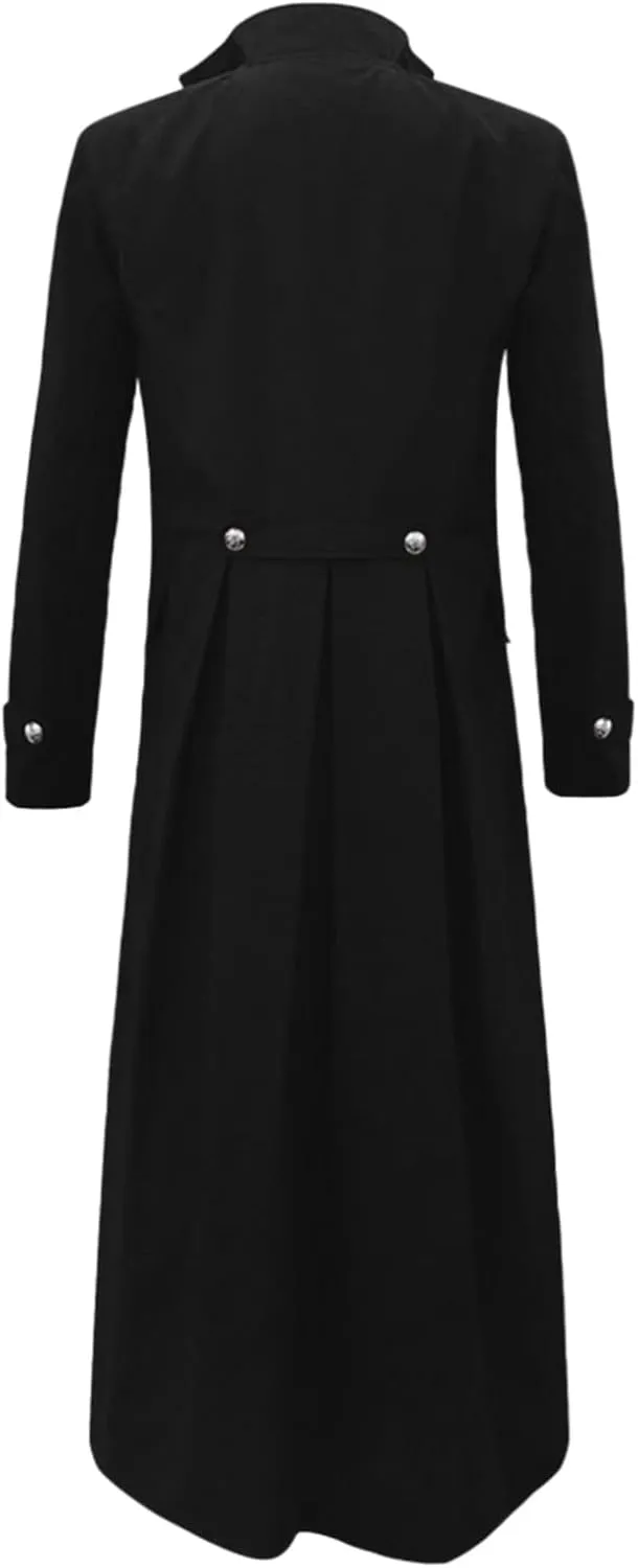 Mens Vintage Tailcoat Jacket Goth Long Steampunk Victorian Frock Coat Renaissance Pirate Coat Medieval Tailcoat Jacket