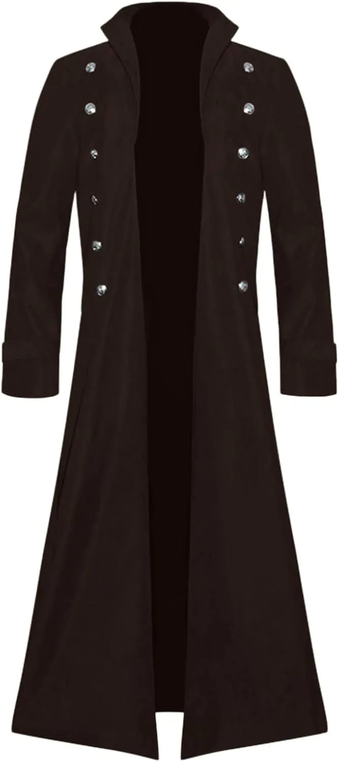 Mens Vintage Tailcoat Jacket Goth Long Steampunk Victorian Frock Coat Renaissance Pirate Coat Medieval Tailcoat Jacket