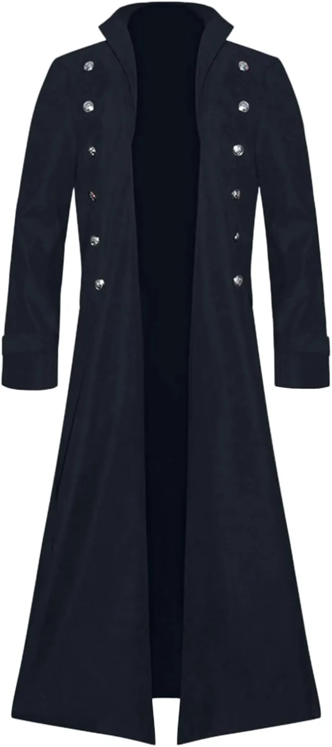 Mens Vintage Tailcoat Jacket Goth Long Steampunk Victorian Frock Coat Renaissance Pirate Coat Medieval Tailcoat Jacket