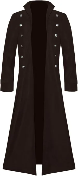 Mens Vintage Tailcoat Jacket Goth Long Steampunk Victorian Frock Coat Renaissance Pirate Coat Medieval Tailcoat Jacket