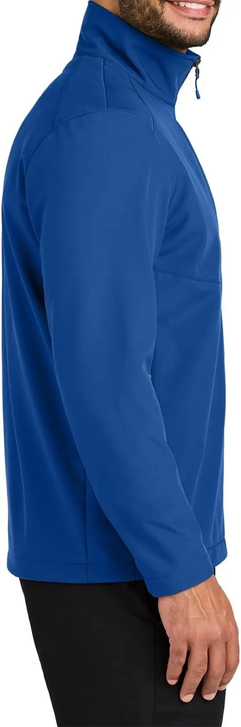 Men's Water-Resistant Softshell Jacket with Fleece Lining, Windbreaker, Adjustable Cuffs for Outdoor Hiking