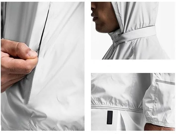 Men's Windbreaker Jacket -fashion jacket zipper night reflection men sports outdoor windbreak jacket