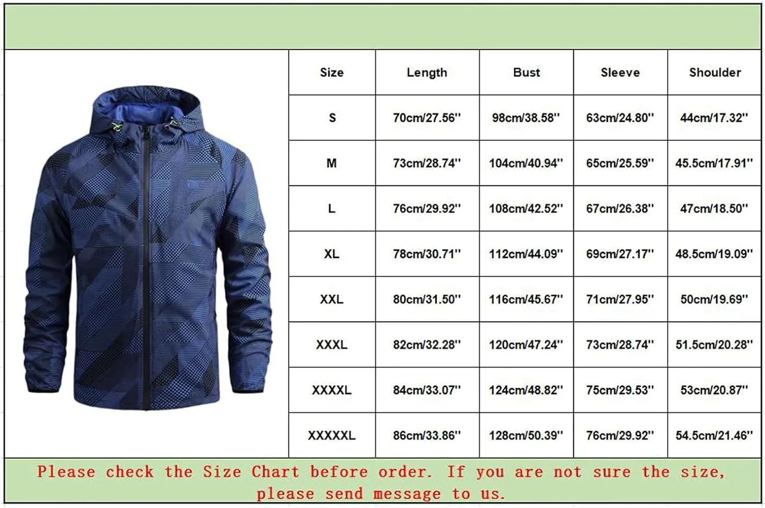 Men's Windbreaker Jacket Lightweight Water-Resistant Windbreakers Outwear Irregular Printed Long Sleeve Overcoat