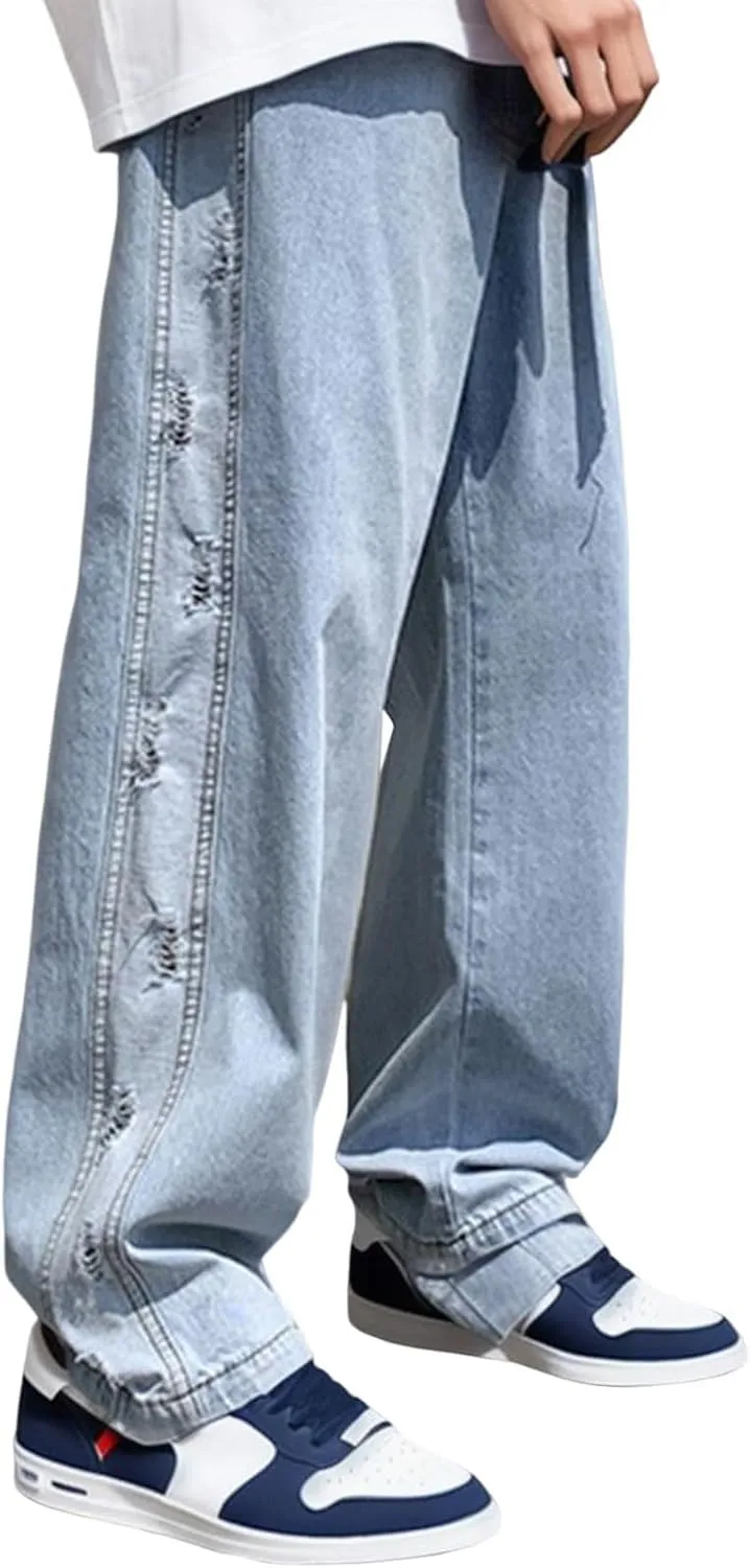 Men's Work Jeans Men's Lightweight Trousers Men's Straight Fit Jeans Slim Fit Stretch Jeans Trousers Jogging Pants