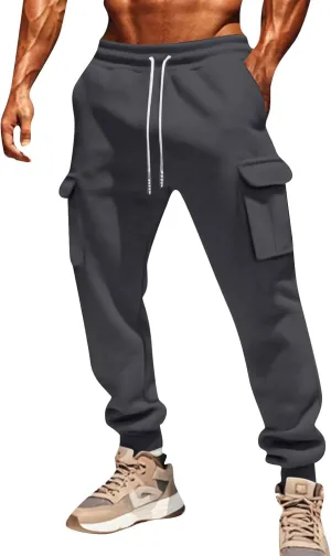 Men's Work Pants Stretch Baggy Classic Big and Tall Breathable Military Multi Pockets Joggers