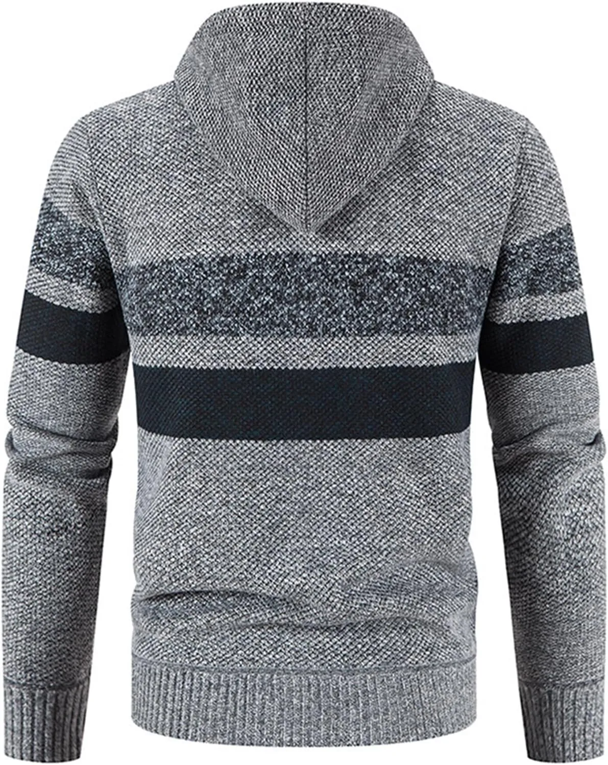 Mens Zip Up Hoodies Sweaters Sherpa Fleece Lined Cardigan Jackets Plus Thick Knitted Fleece Jackets with Full Zip