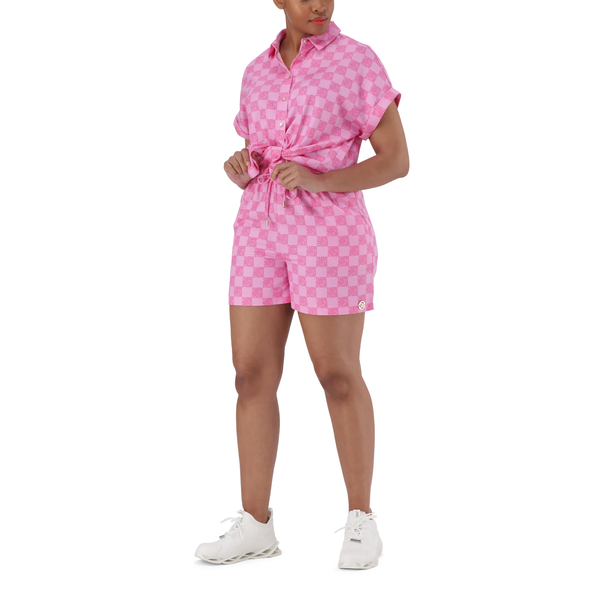 NAVAEH PINK ALLOVER PRINTED SHIRT