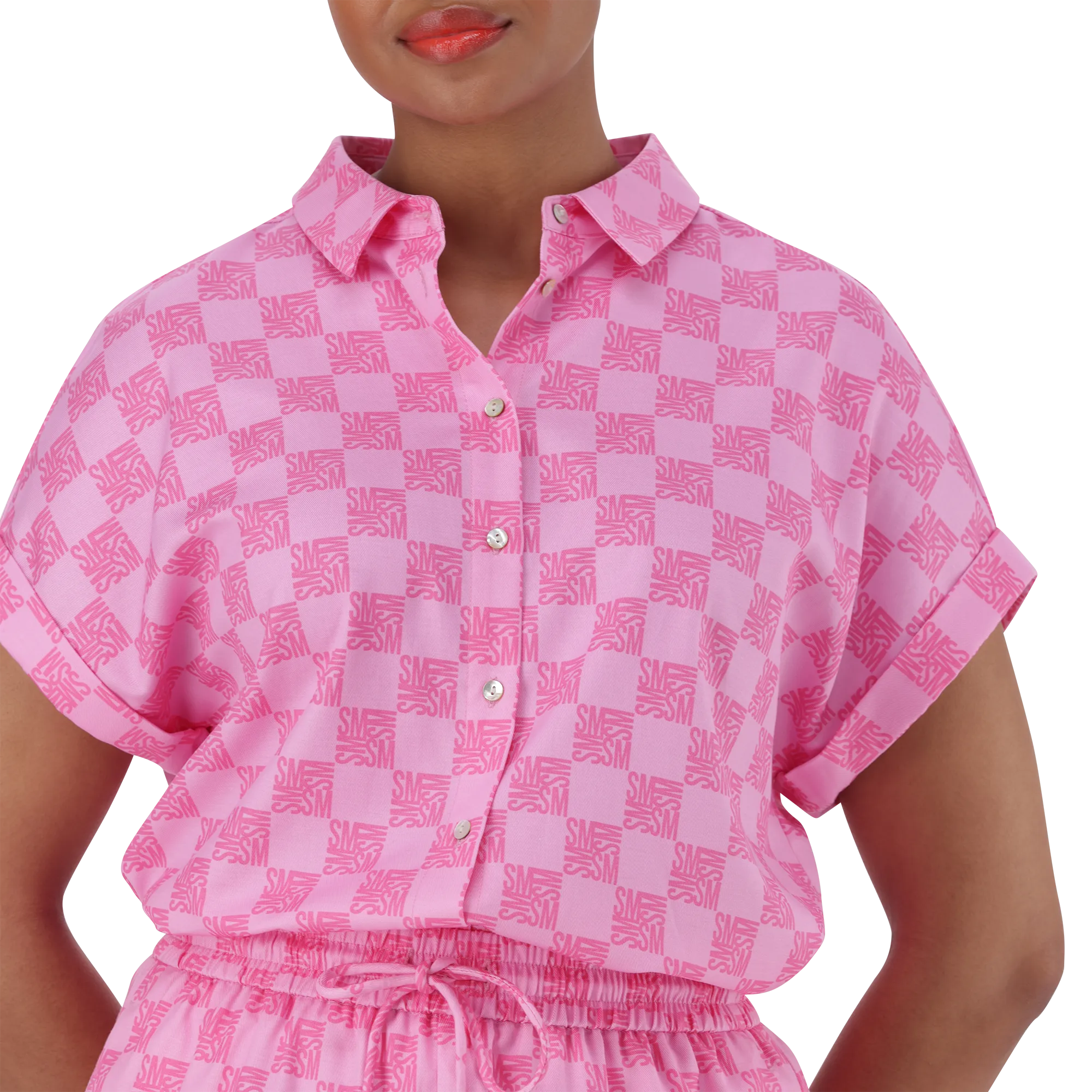 NAVAEH PINK ALLOVER PRINTED SHIRT