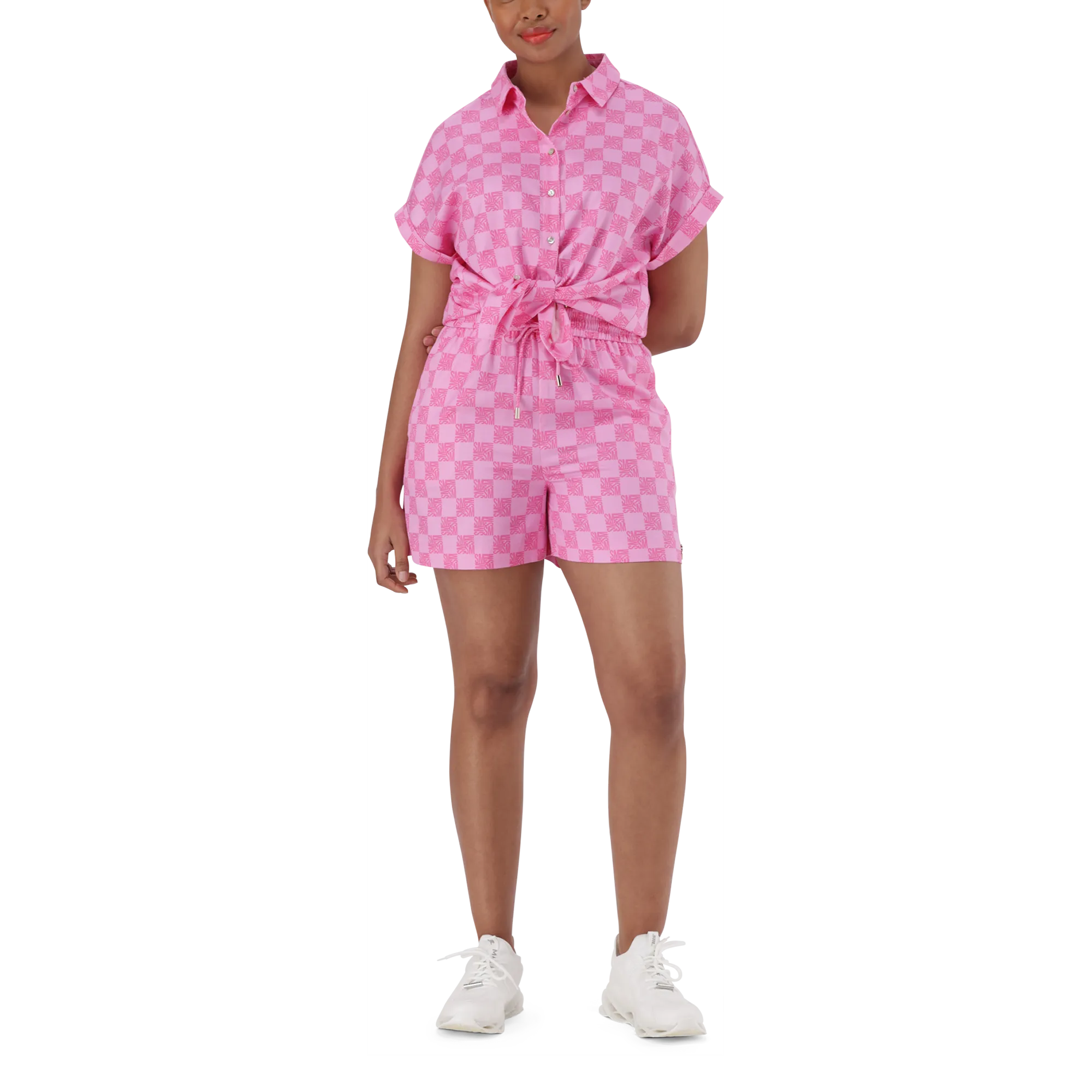 NAVAEH PINK ALLOVER PRINTED SHIRT