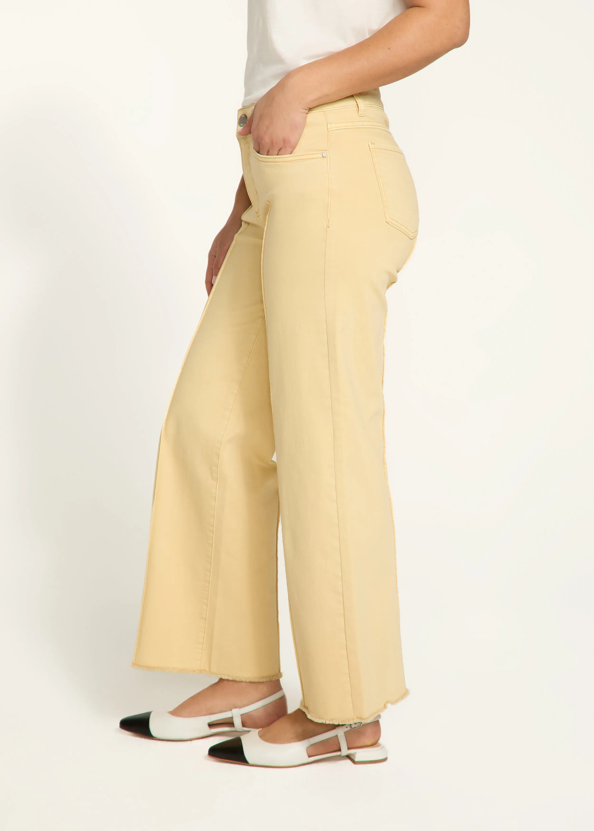 Olivia Wide Ankle Denim, Yellow