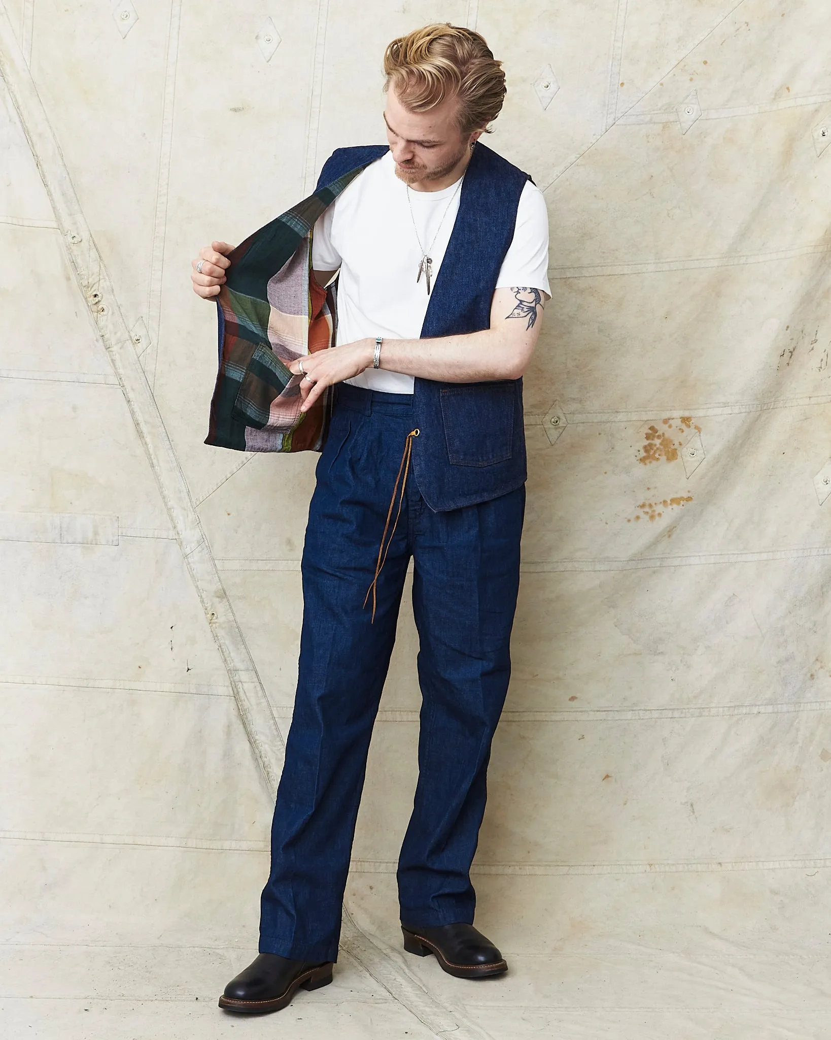 OrSlow 9029 Hippie's Reversible Denim Vest (Unisex)