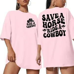Oversized Country Music Shirt Women Western Cowboy T-Shirt Country Concert Shirt Vintage Cowgirl Rodeo Tee