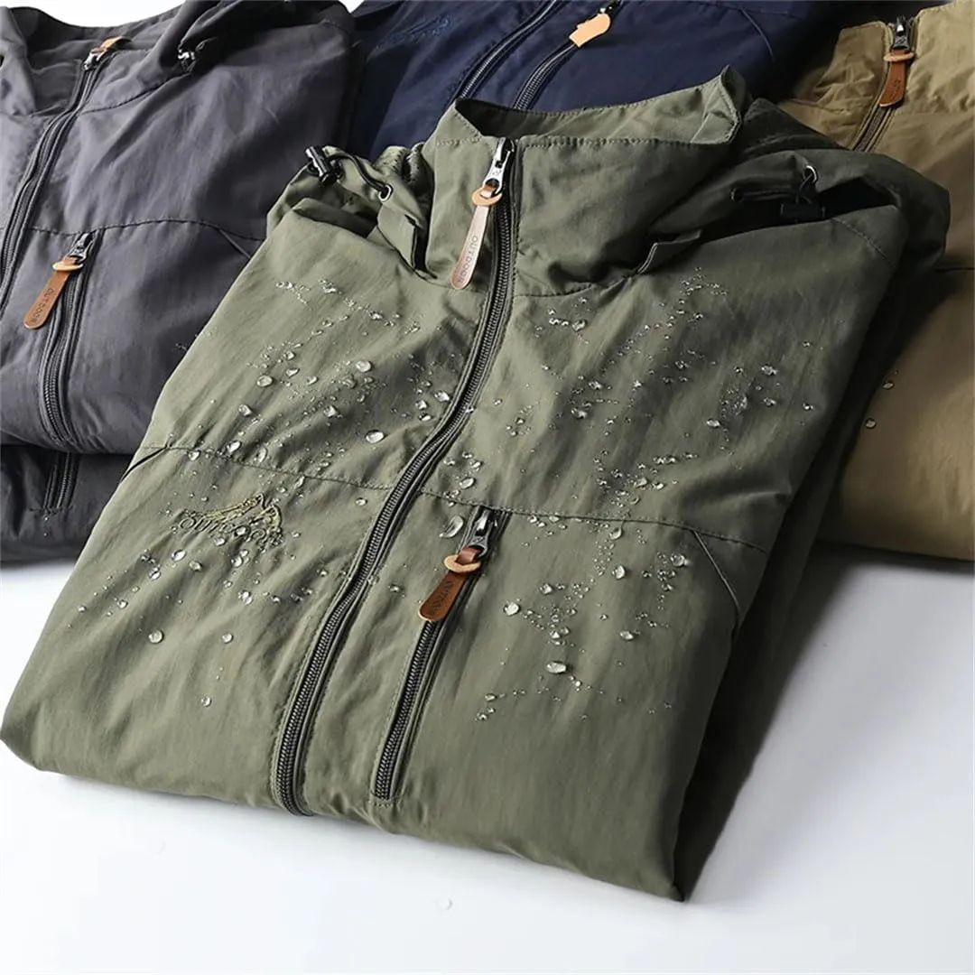 Pegsmio Men Outdoor Windbreaker Hooded Jacket Sports Climbing Thin Outwear
