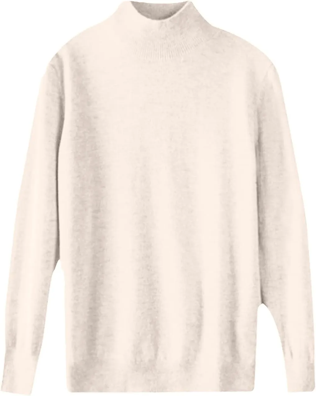 PETYCZEN Cashmere Sweaters for Women Casual Long Sleeve Mock Neck Sweater Cozy Warm Knit Sweater Jumpers Pullover Tops