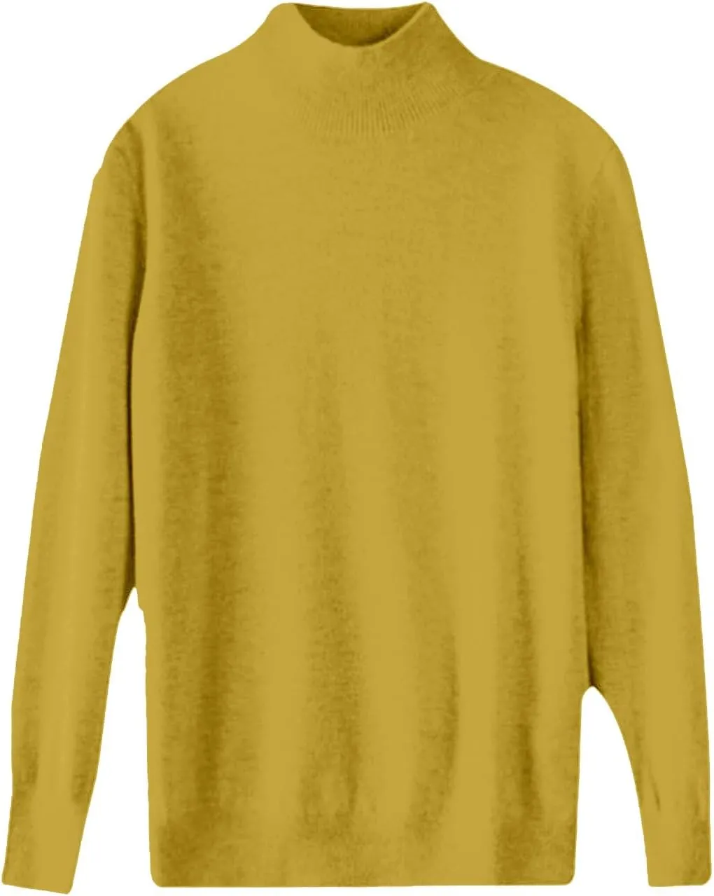 PETYCZEN Cashmere Sweaters for Women Casual Long Sleeve Mock Neck Sweater Cozy Warm Knit Sweater Jumpers Pullover Tops
