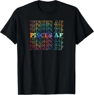 Pisces AF Tie Dye Cool Vintage Inspired Zodiac Astrology T-Shirt