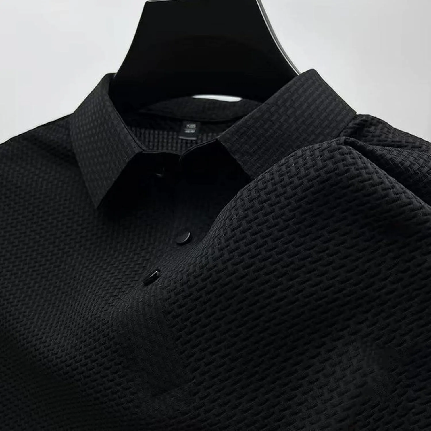 Prestigio Mesh T-Shirt, Polo Shirts for Men, Prestigio Wrinkle-Free Textured Slim Fit Polo Shirt