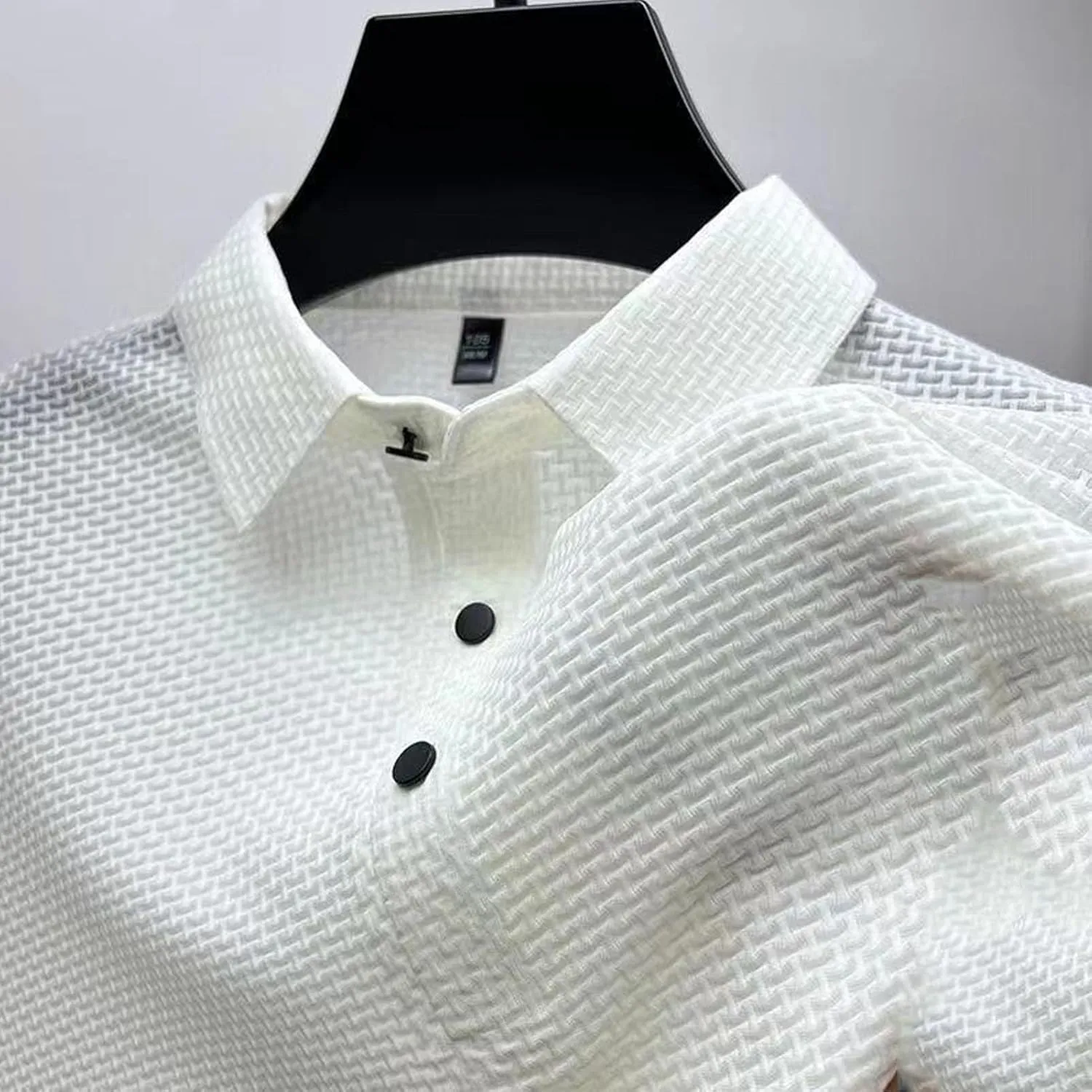 Prestigio Mesh T-Shirt, Polo Shirts for Men, Prestigio Wrinkle-Free Textured Slim Fit Polo Shirt