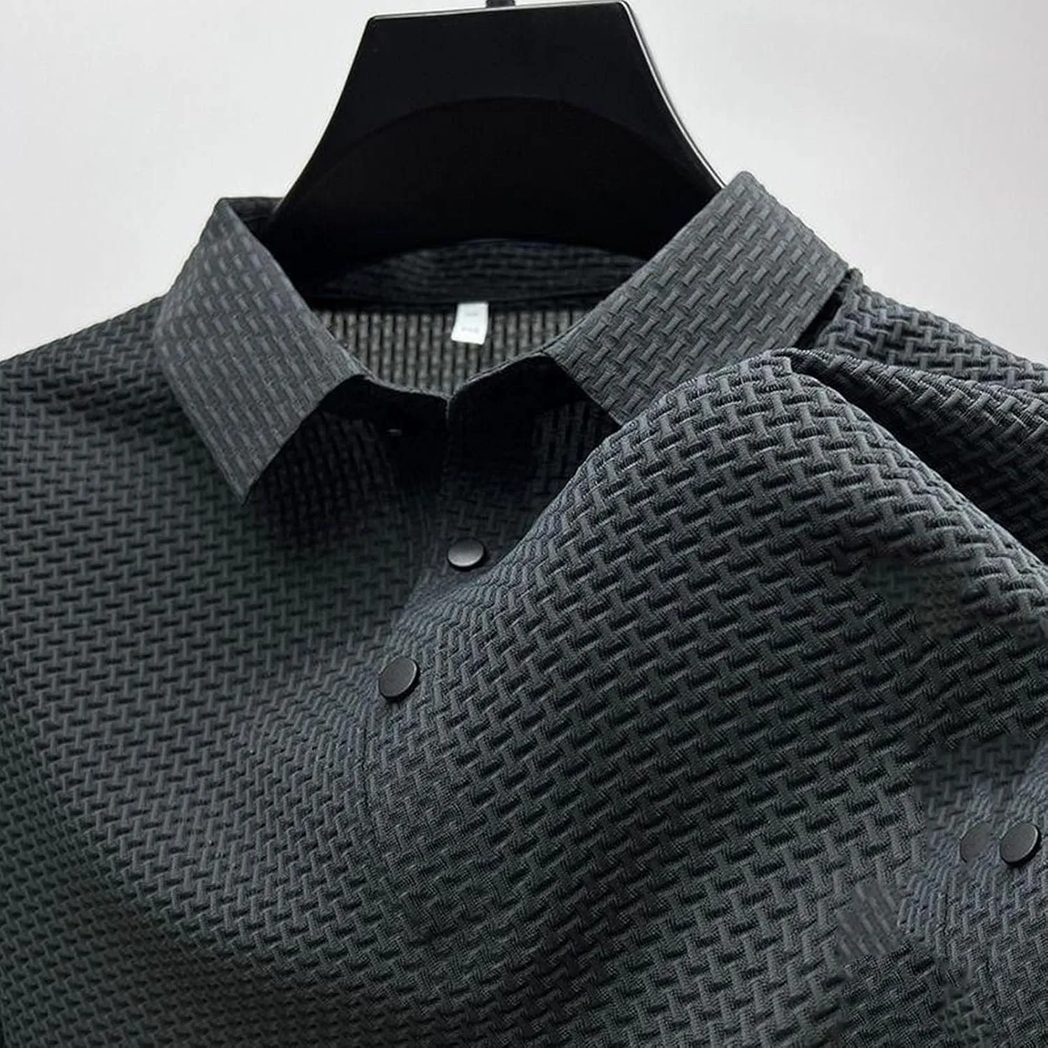 Prestigio Mesh T-Shirt, Polo Shirts for Men, Prestigio Wrinkle-Free Textured Slim Fit Polo Shirt