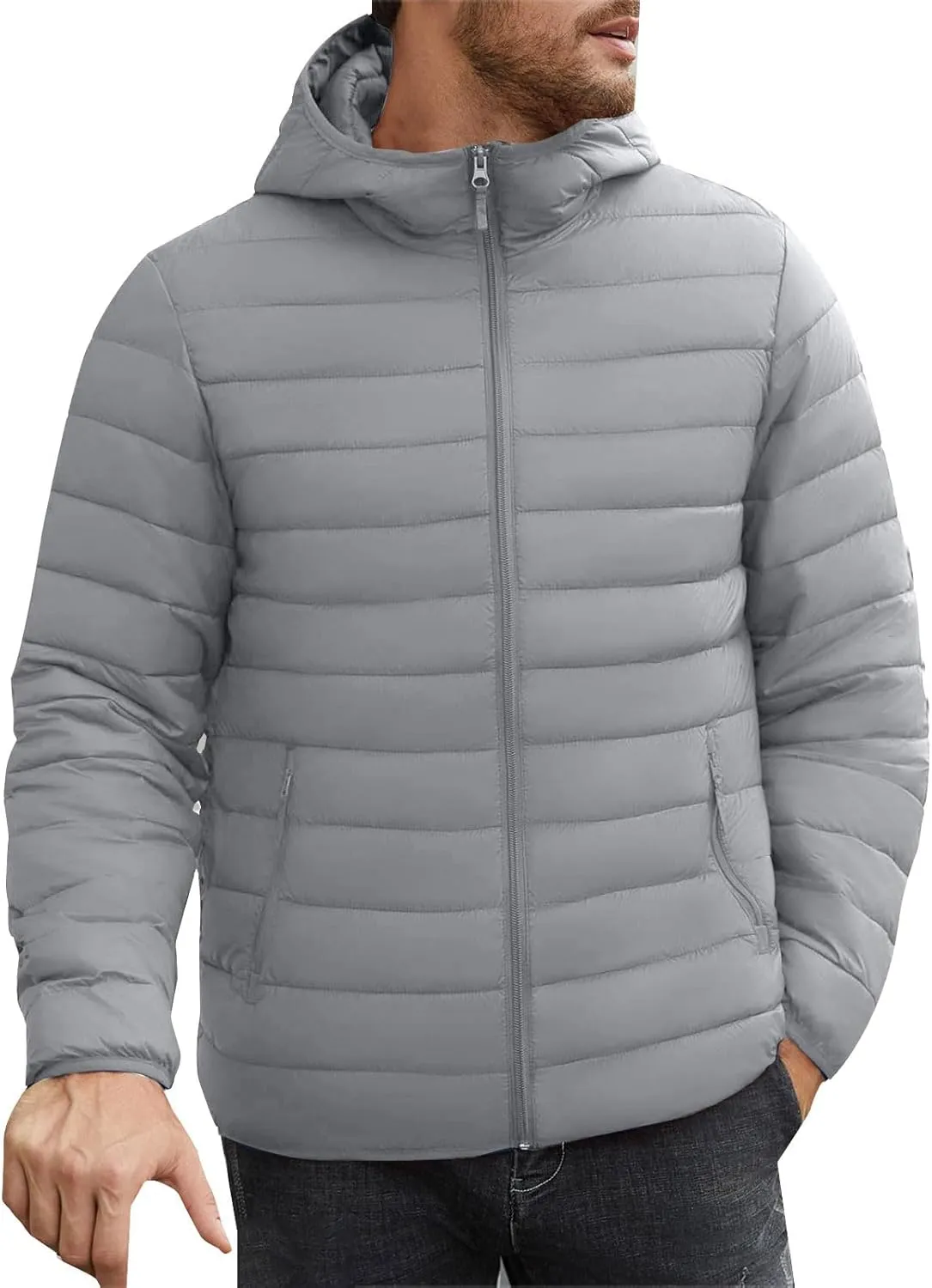 Puffer Jacket for Men Lightweight Packable Winter Warm Coat Thickened Temperament Fashion Down Jackets Big and Tall