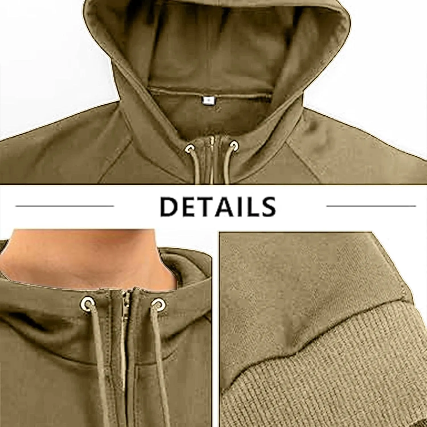 Quarter Zip Up Hoodies for Men Long Sleeve Workout Pullover Tactical Hooded Sweatshirt Casual Oversized Jackets