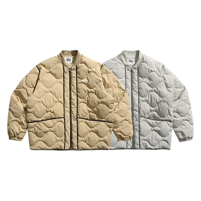 Quilted bomber with contrast piping