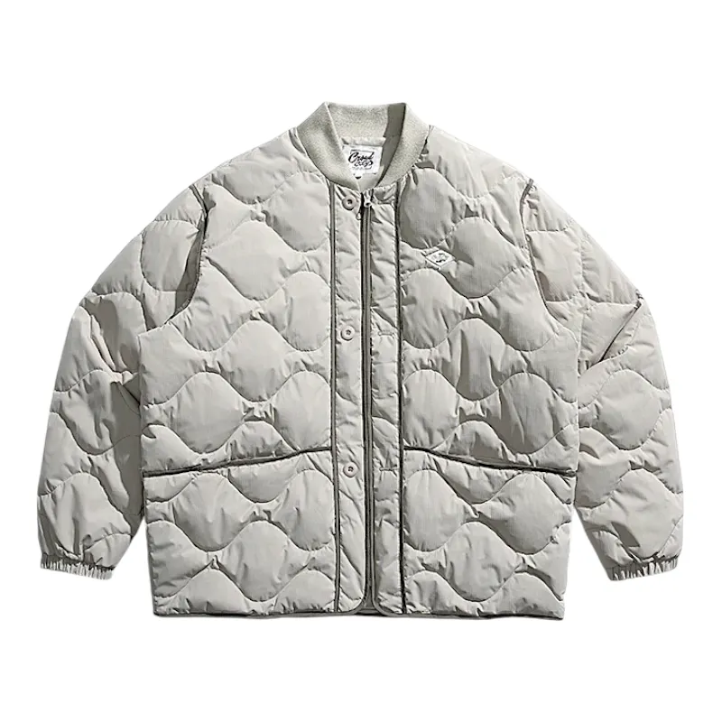 Quilted bomber with contrast piping
