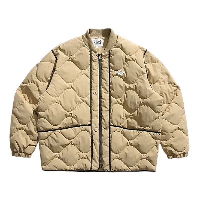 Quilted bomber with contrast piping
