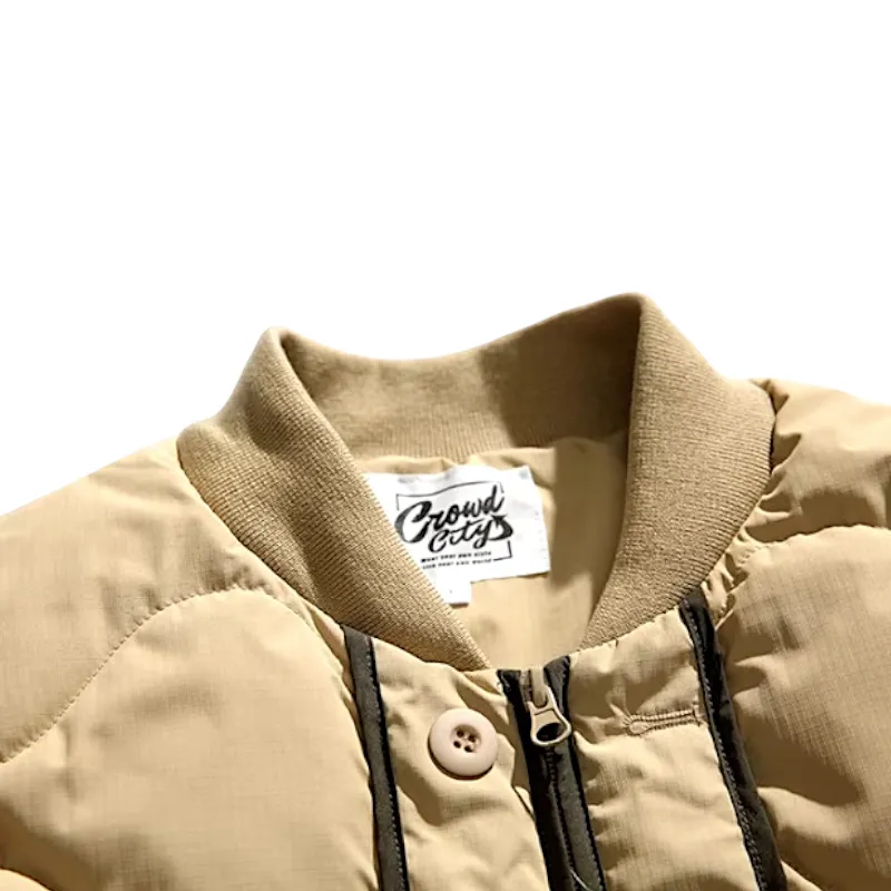 Quilted bomber with contrast piping