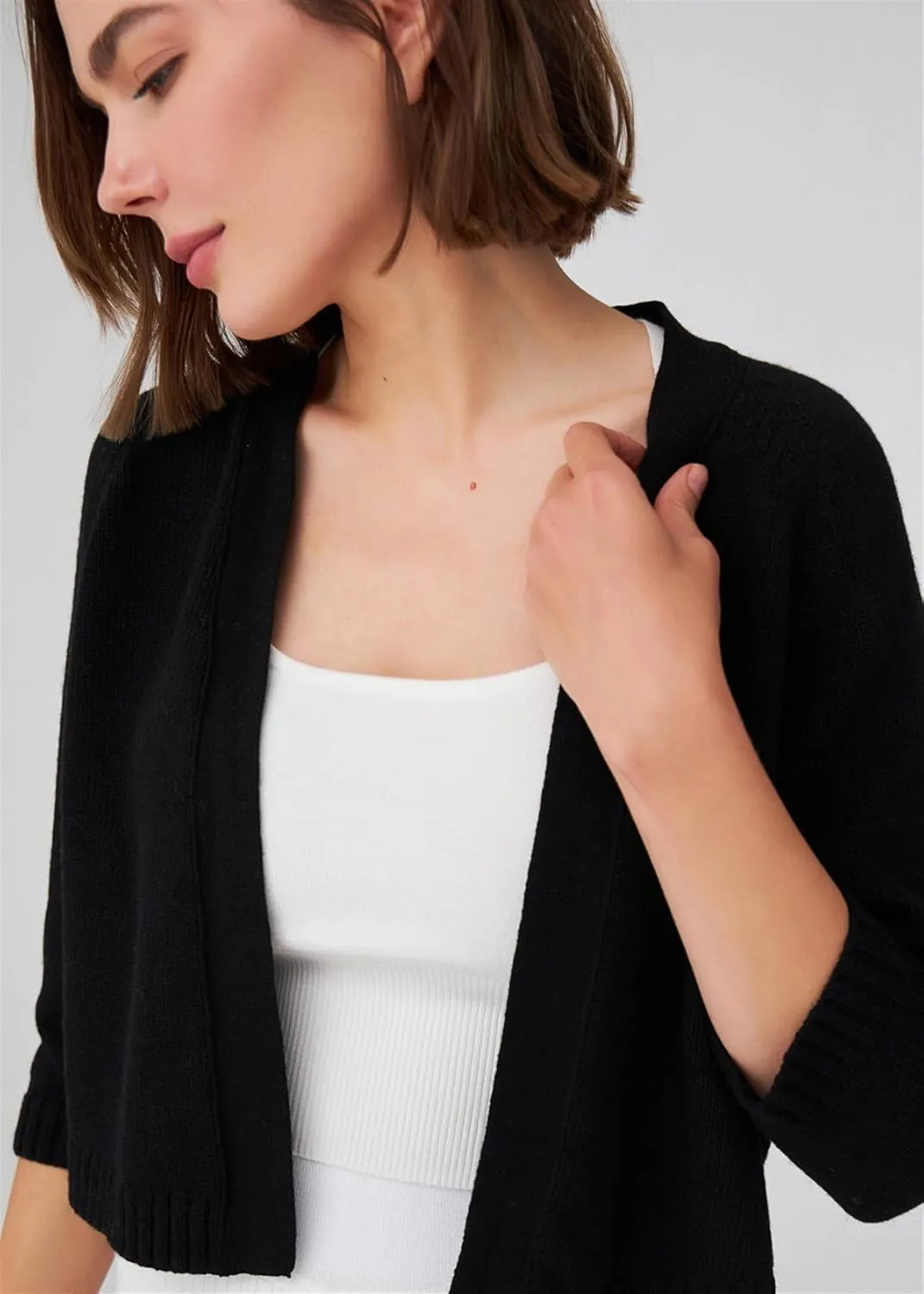 Raglan Sleeve Cashmere Blend Short Women's Knitwear Bolero
