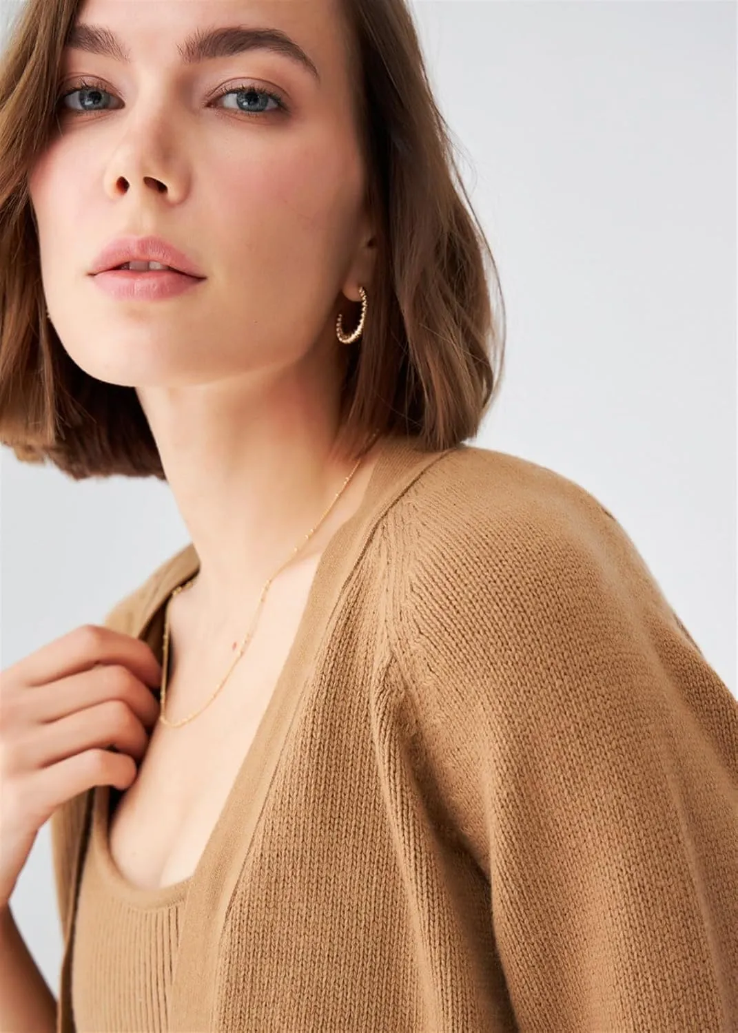 Raglan Sleeve Cashmere Blend Short Women's Knitwear Bolero