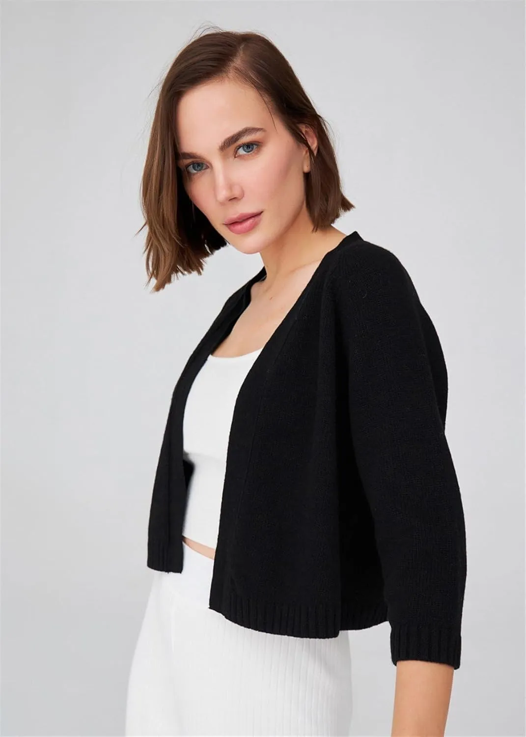Raglan Sleeve Cashmere Blend Short Women's Knitwear Bolero