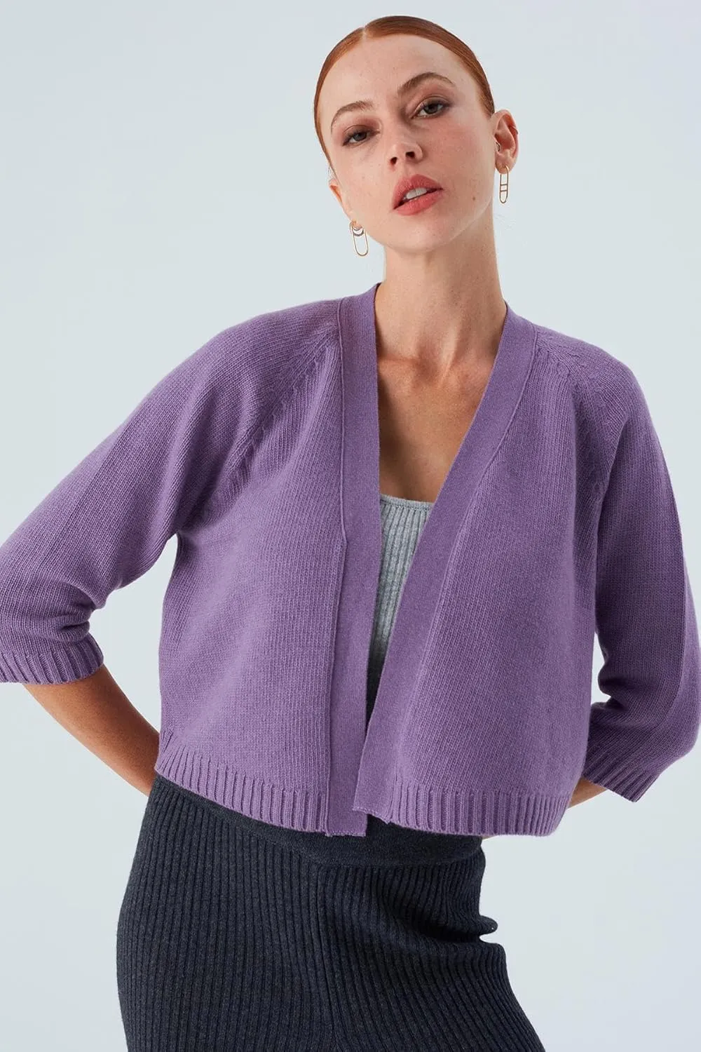 Raglan Sleeve Cashmere Blend Short Women's Knitwear Bolero
