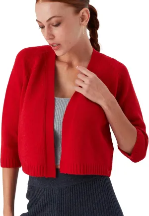 Raglan Sleeve Cashmere Blend Short Women's Knitwear Bolero