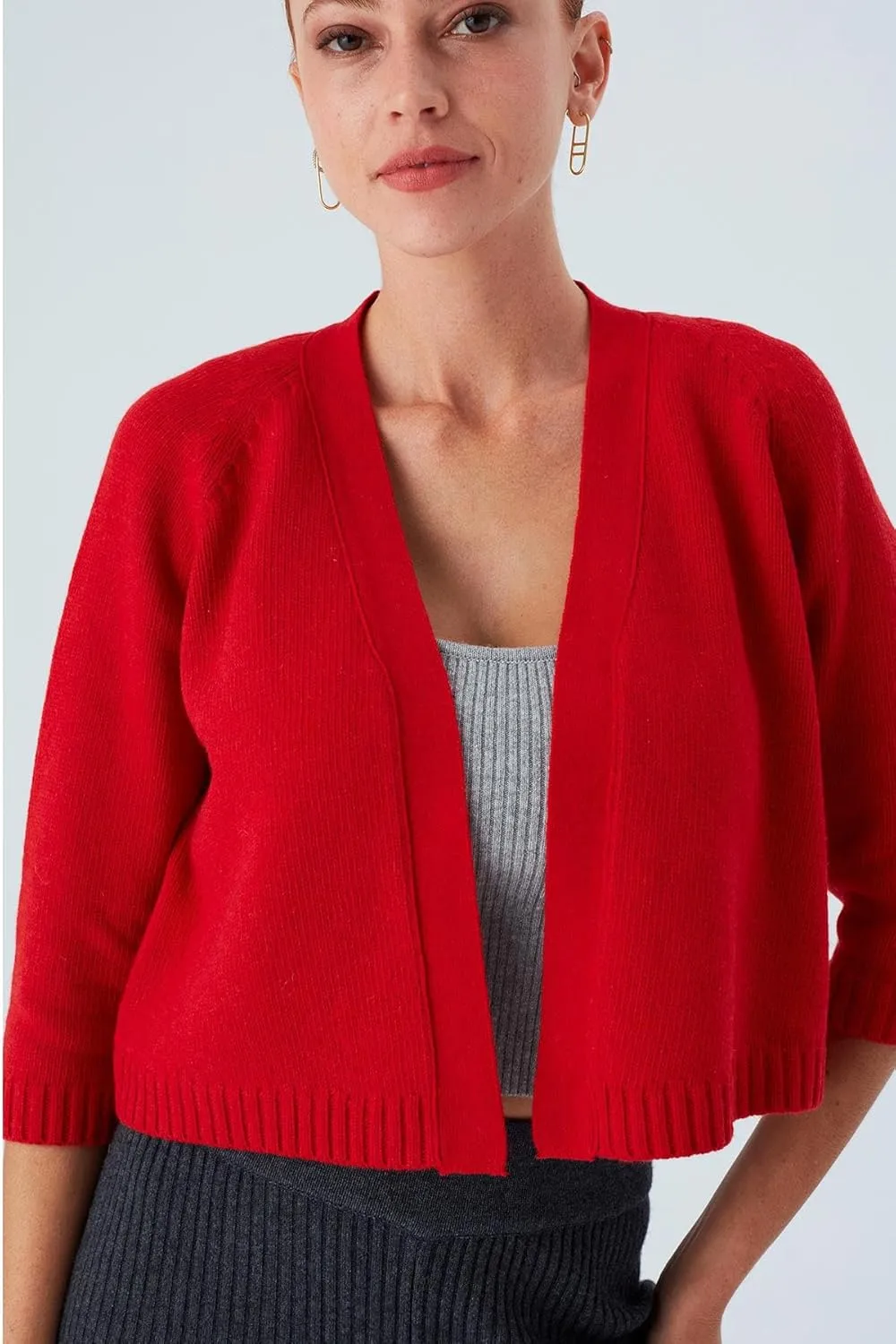 Raglan Sleeve Cashmere Blend Short Women's Knitwear Bolero