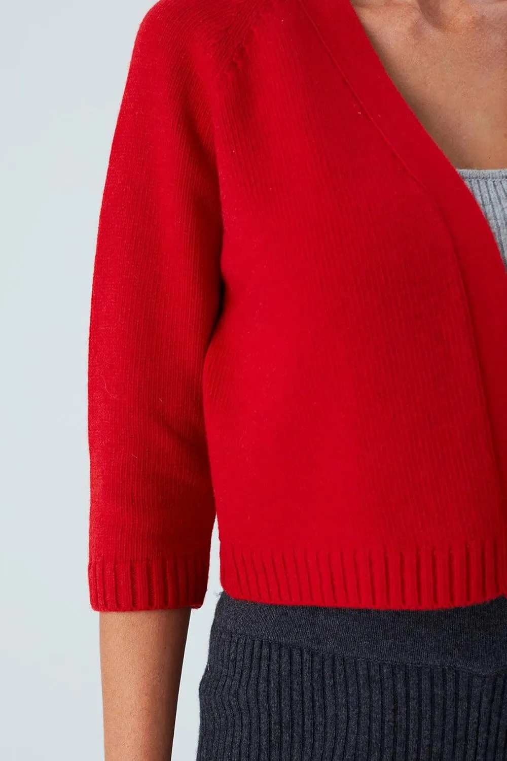 Raglan Sleeve Cashmere Blend Short Women's Knitwear Bolero