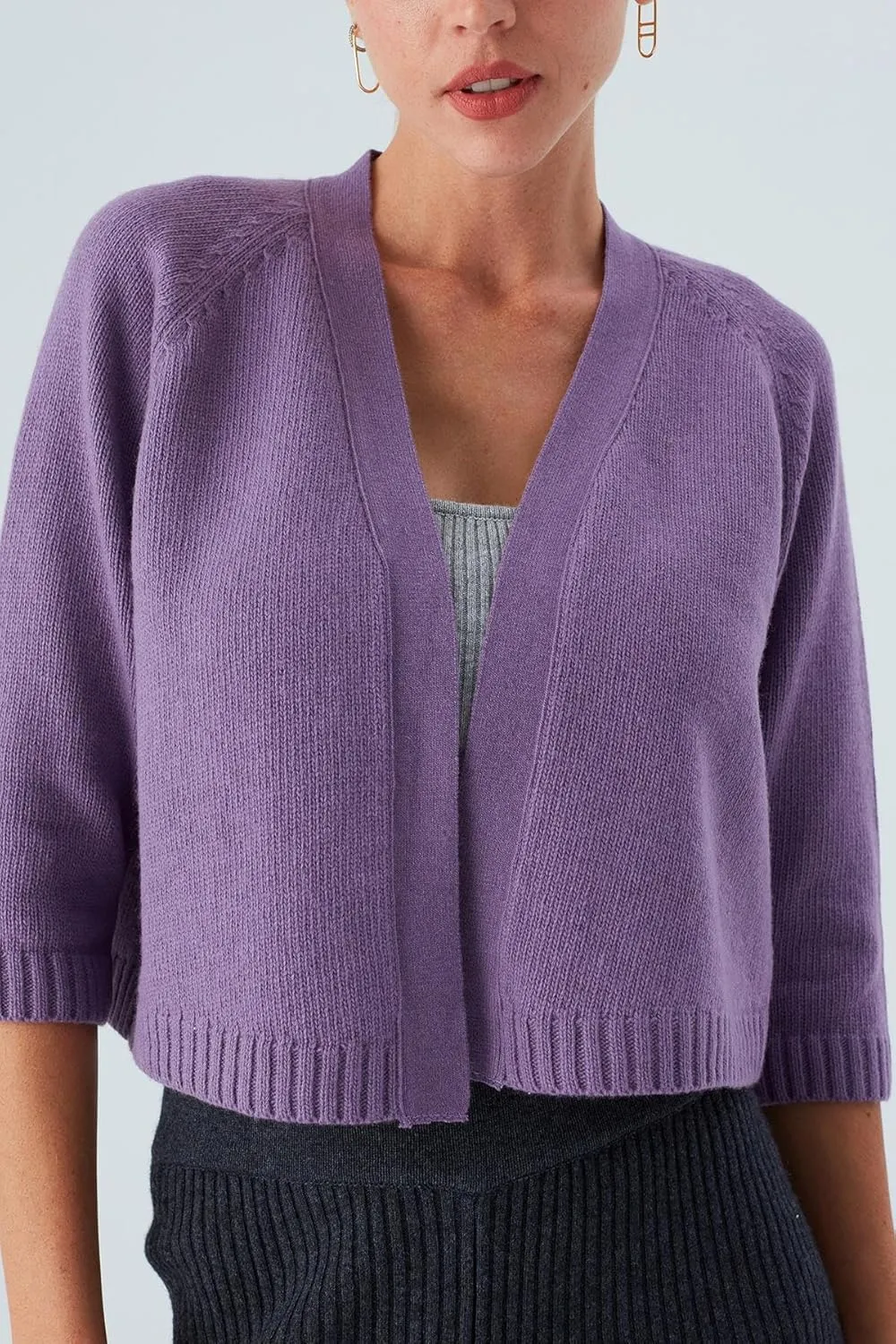 Raglan Sleeve Cashmere Blend Short Women's Knitwear Bolero