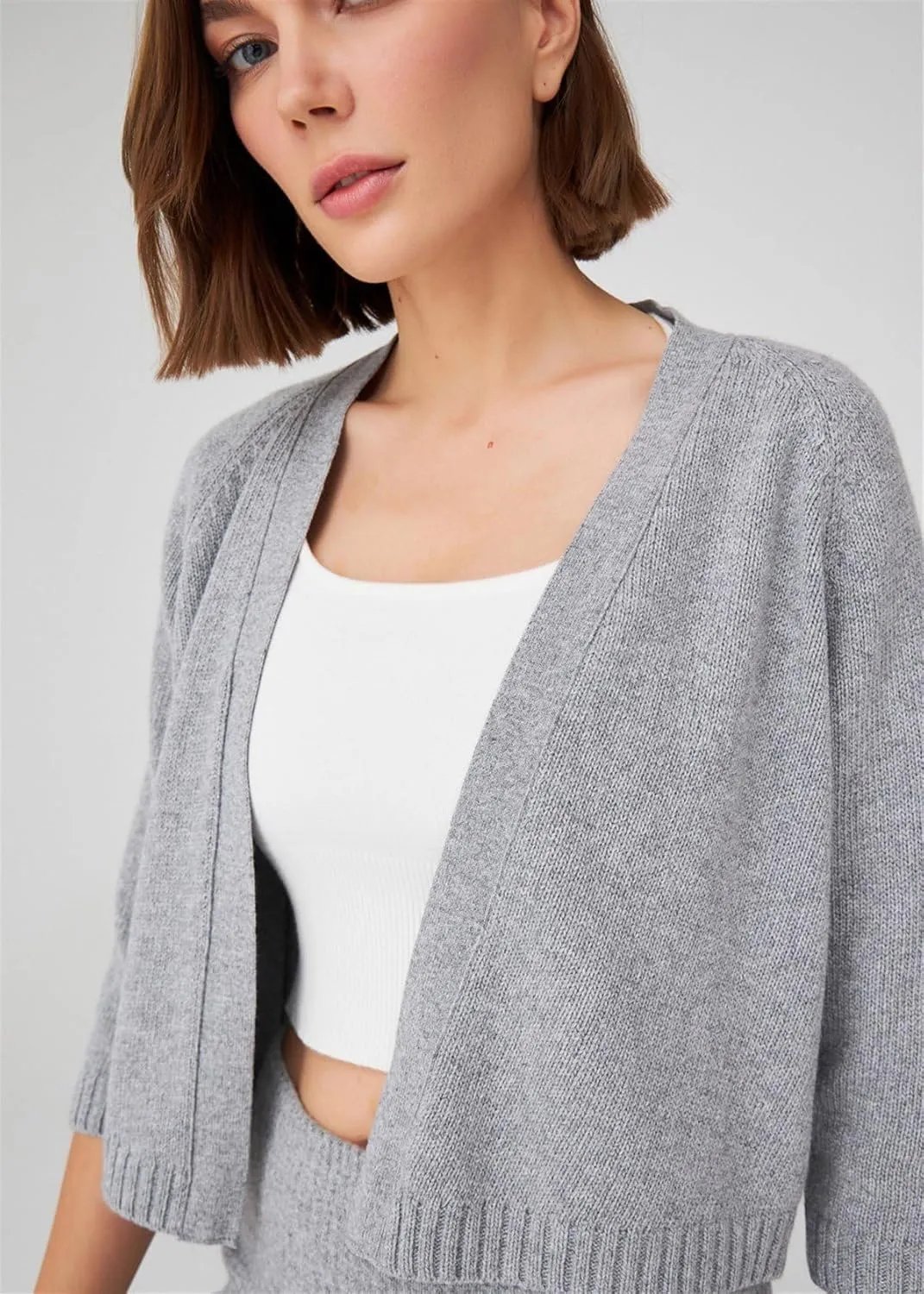 Raglan Sleeve Cashmere Blend Short Women's Knitwear Bolero