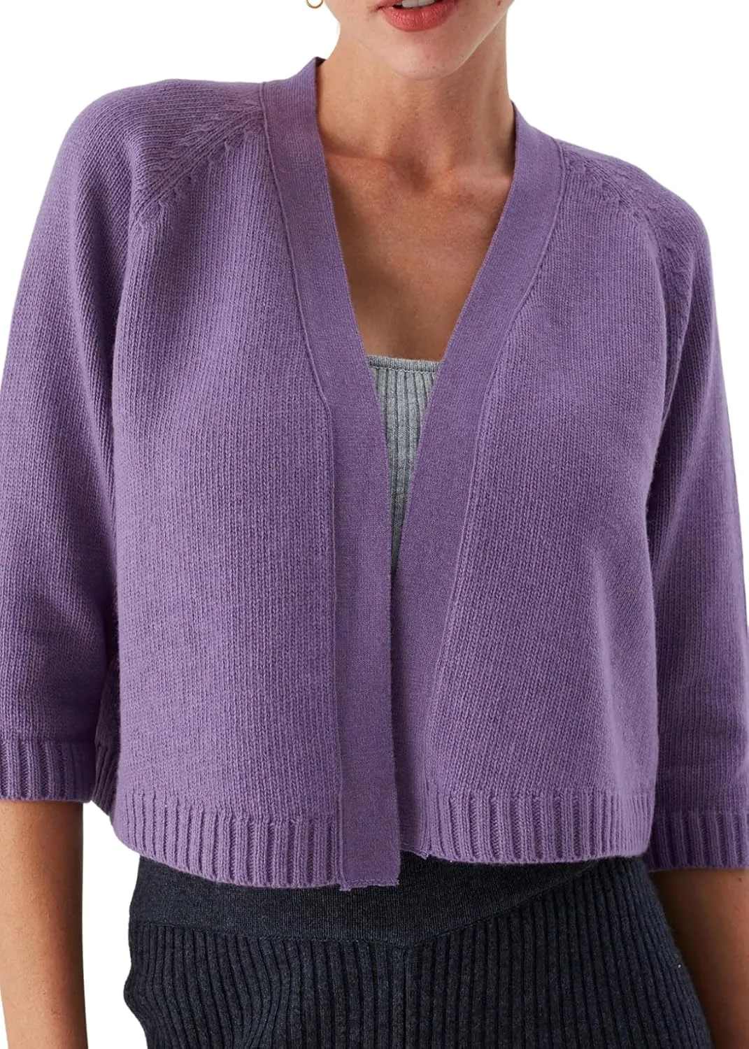 Raglan Sleeve Cashmere Blend Short Women's Knitwear Bolero