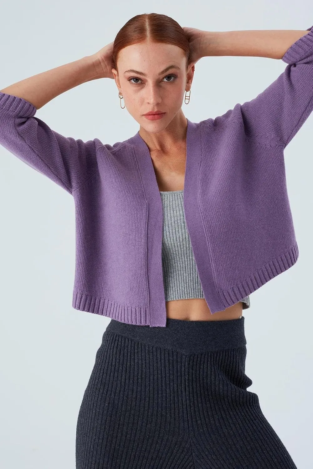 Raglan Sleeve Cashmere Blend Short Women's Knitwear Bolero