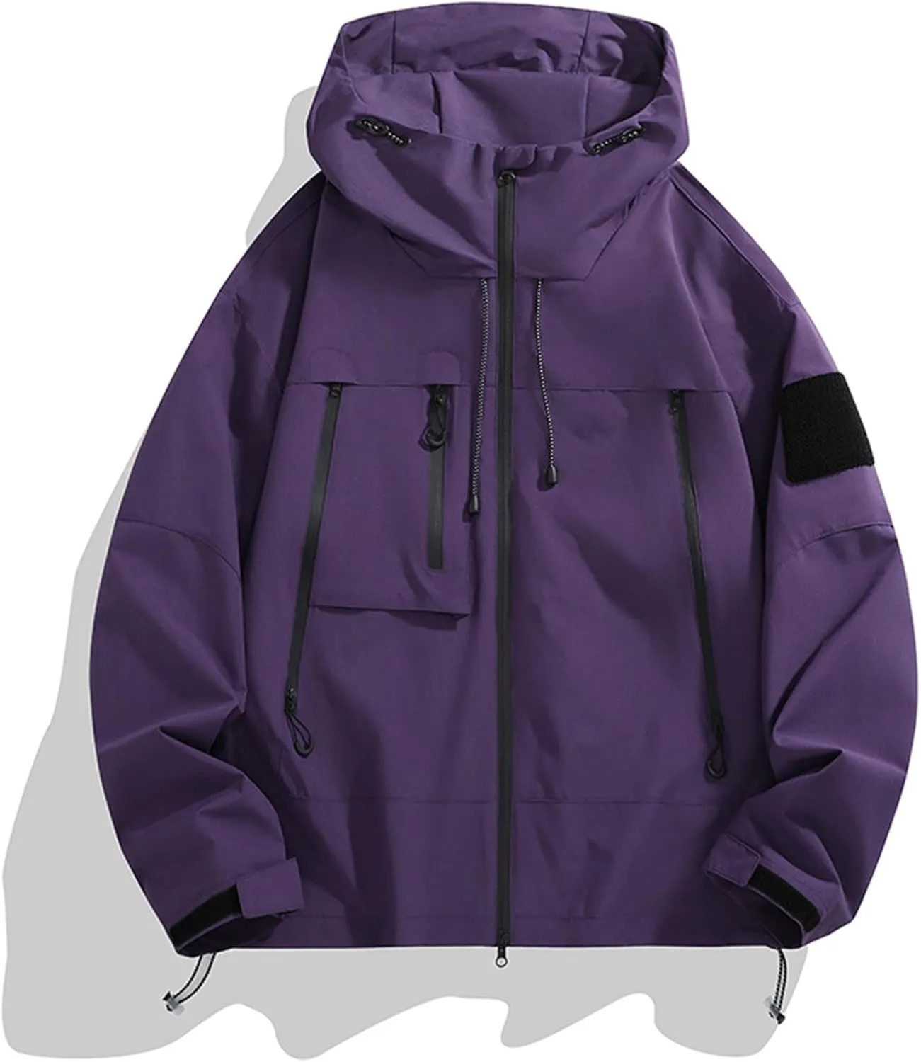 Rain Jacket Men Long Sleeve Outdoor Waterproof Coats Lightweight Windbreaker Jackets Casual Travel Hoodies With Pocket