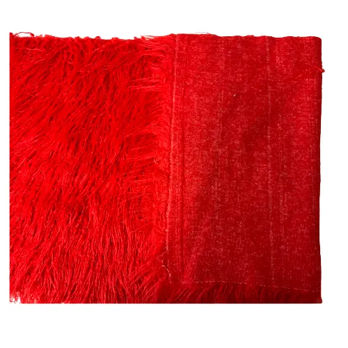 Red Mongolian Long Pile Faux Fur Fabric