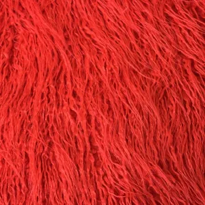 Red Mongolian Long Pile Faux Fur Fabric