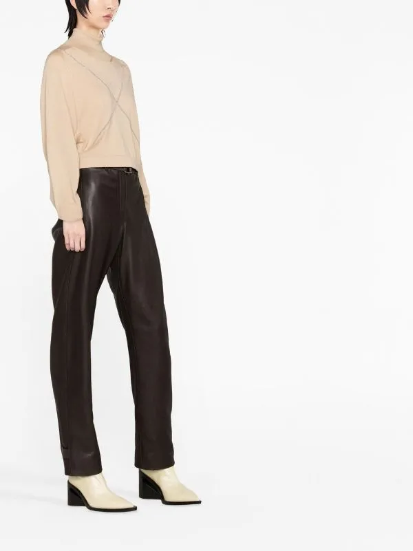 rhinestone embellished roll neck jumper
