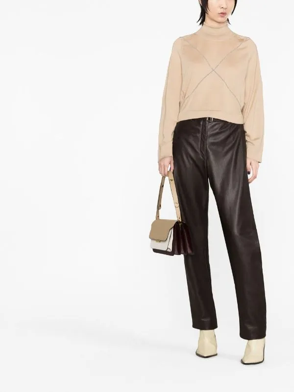 rhinestone embellished roll neck jumper
