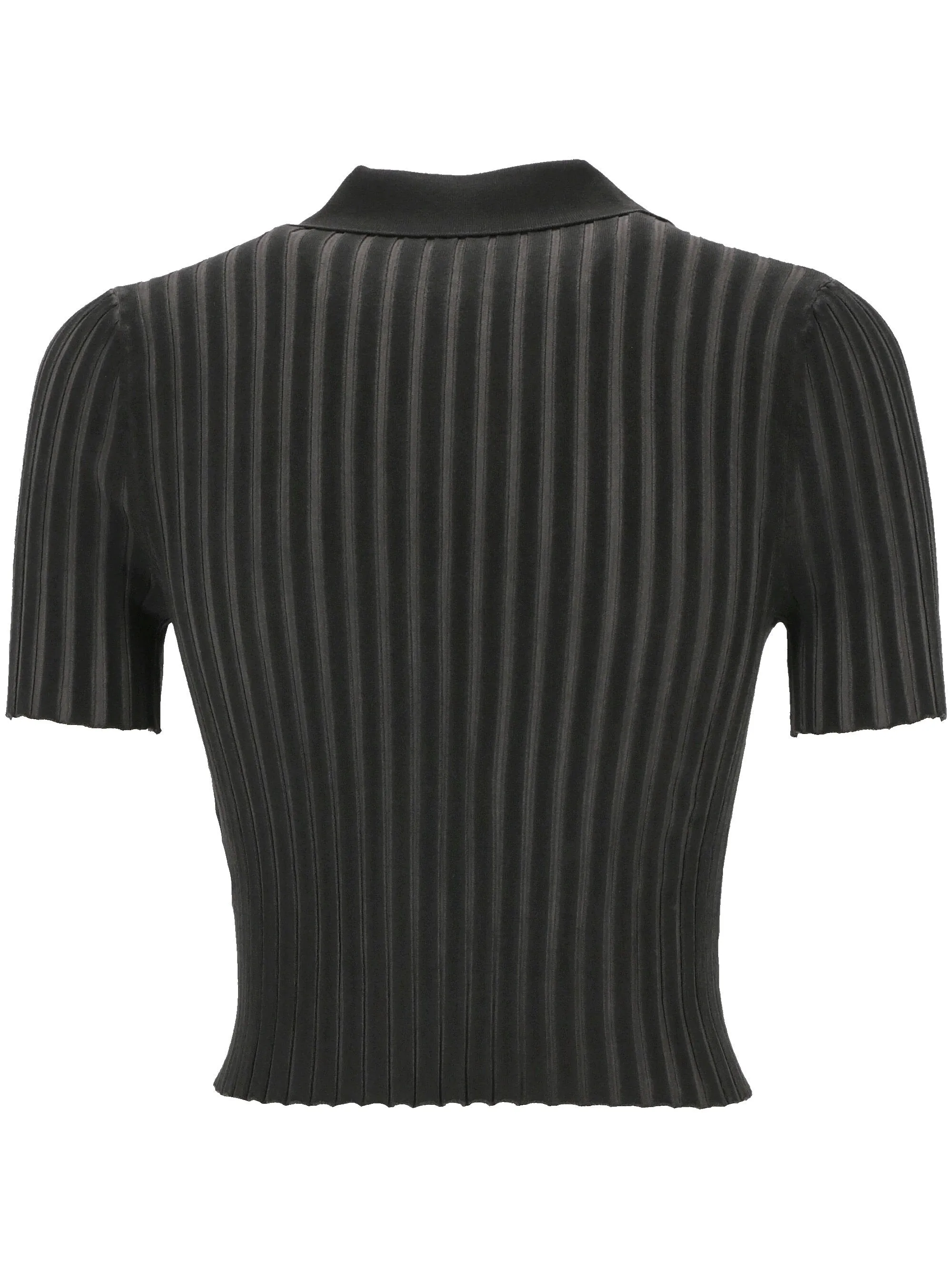Ribbed Short Sleeve Pullover